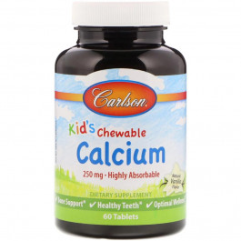 Carlson Labs Kid's Chewable Calcium 250mg 60 Tabs Vanilla (CAR-05083)