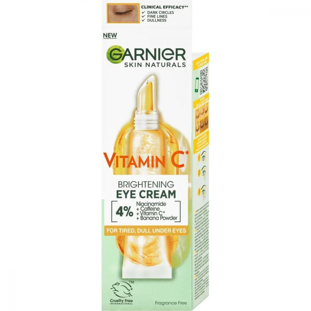 Garnier Крем з вітаміном С для тьмяної шкіри навколо очей  Skin Naturals з ефектом зменшення видимості темни - зображення 1