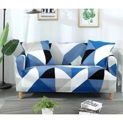 Homytex Чохол на тримісний диван  принт Ром синьо-блакитний, Сіро-блакитний (6-12127) - зображення 1