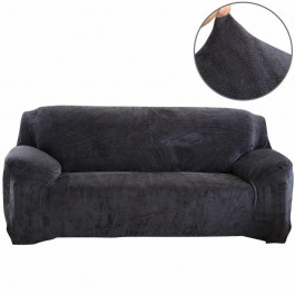 Homytex Чохол на 3-х місний диван замша-мікрофібра  195х230 см, Темно-сірий (6-12606)