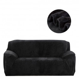 Homytex Чохол на 3-х місний диван замша-мікрофібра  195х230 см, Чорний (6-12141)