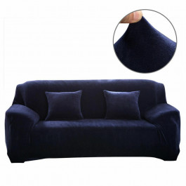 Homytex Чохол на 3-х місний диван замша-мікрофібра  195х230 см, Синій (6-12145)