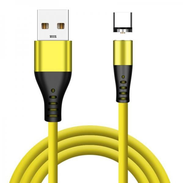 XoKo SC-400 3в1 Lightning / Micro USB / Type-C 1m Yellow (SC-400MGNT-YL) - зображення 1