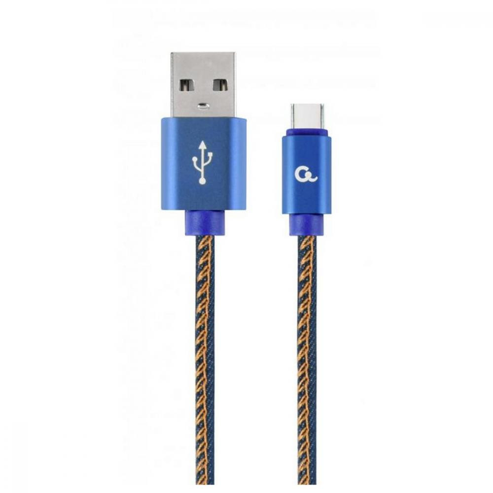 Cablexpert Premium Denim USB Type-C Blue 2m (CC-USB2J-AMCM-2M-BL) - зображення 1