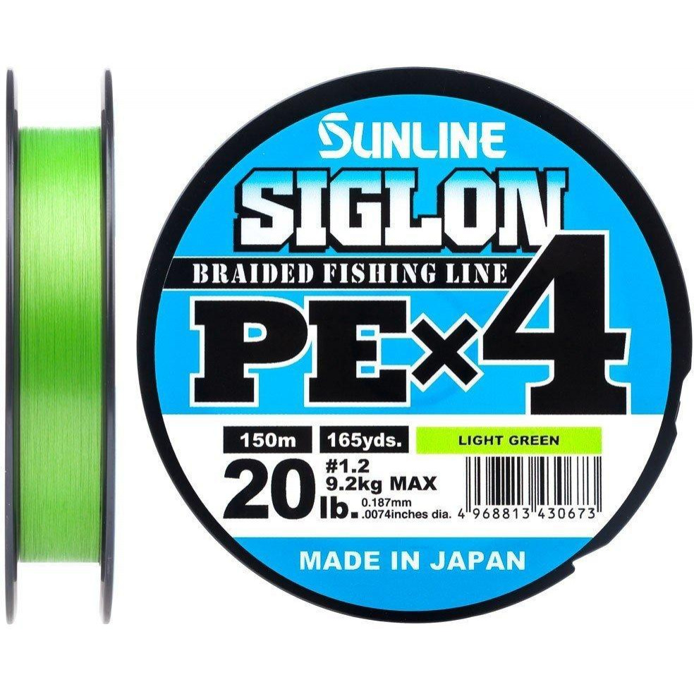 Sunline Siglon PE X4 / Light Green / #1.2 / 0.187mm 150m 9.2kg - зображення 1