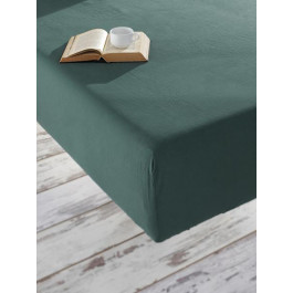 SoundSleep Простынь на резинке Stonewash Adriatic dark green зеленая 160х200 см (93197830)