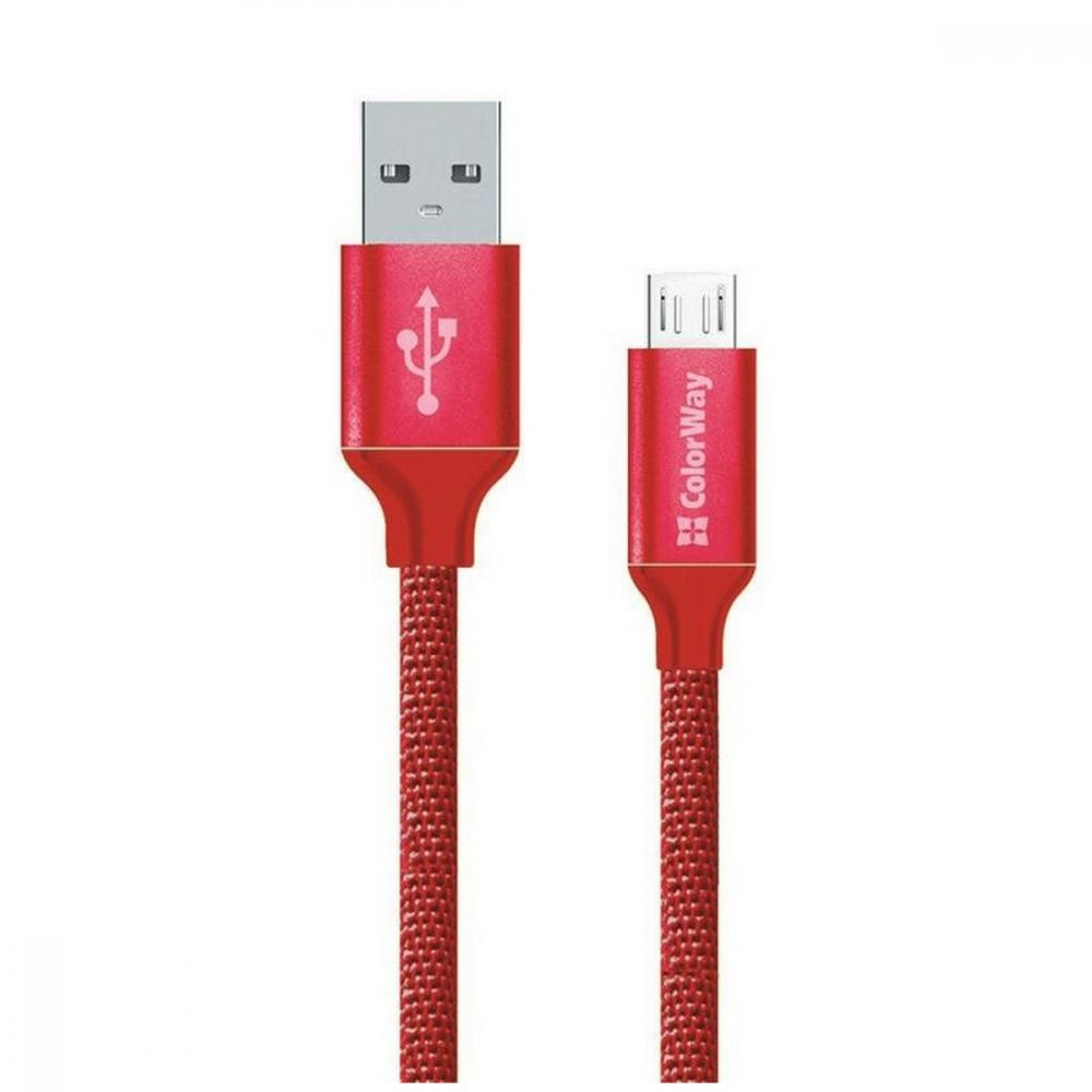 ColorWay USB/Micro-USB Red 2m (CW-CBUM009-RD) - зображення 1