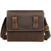 Vintage Мужская коричневая сумка - почтальонка из винтажной кожи  (14980) - зображення 1