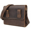 Vintage Мужская коричневая сумка - почтальонка из винтажной кожи  (14980) - зображення 2