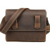 Vintage Мужская коричневая сумка - почтальонка из винтажной кожи  (14980) - зображення 3