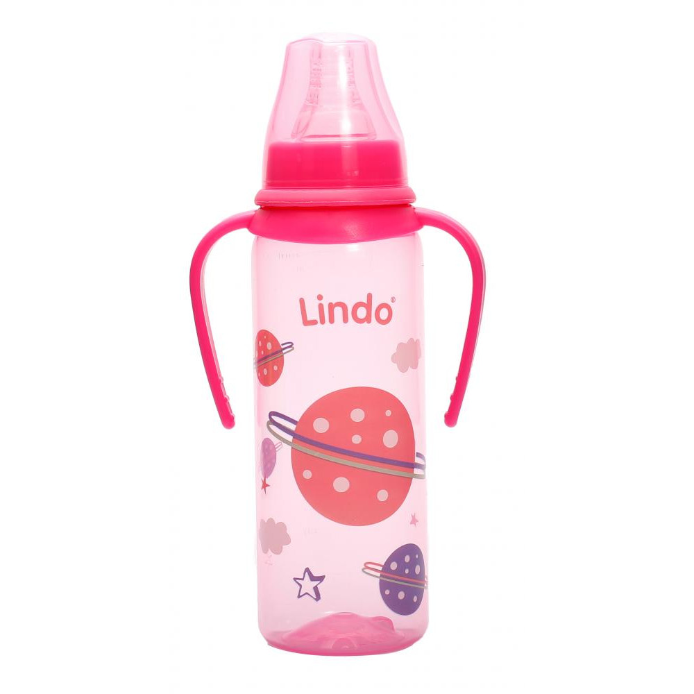 Lindo Бутылочка для кормления LI 139 розовый 250 мл - зображення 1