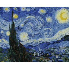 Ідейка Картина за номерами  "Зоряна ніч" ©Вінсент Ван Гог 40х50 см KHO2857