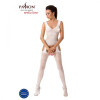 Passion Бодистокинг Passion BS046 white, комбинезон с имитацией чулок - зображення 2