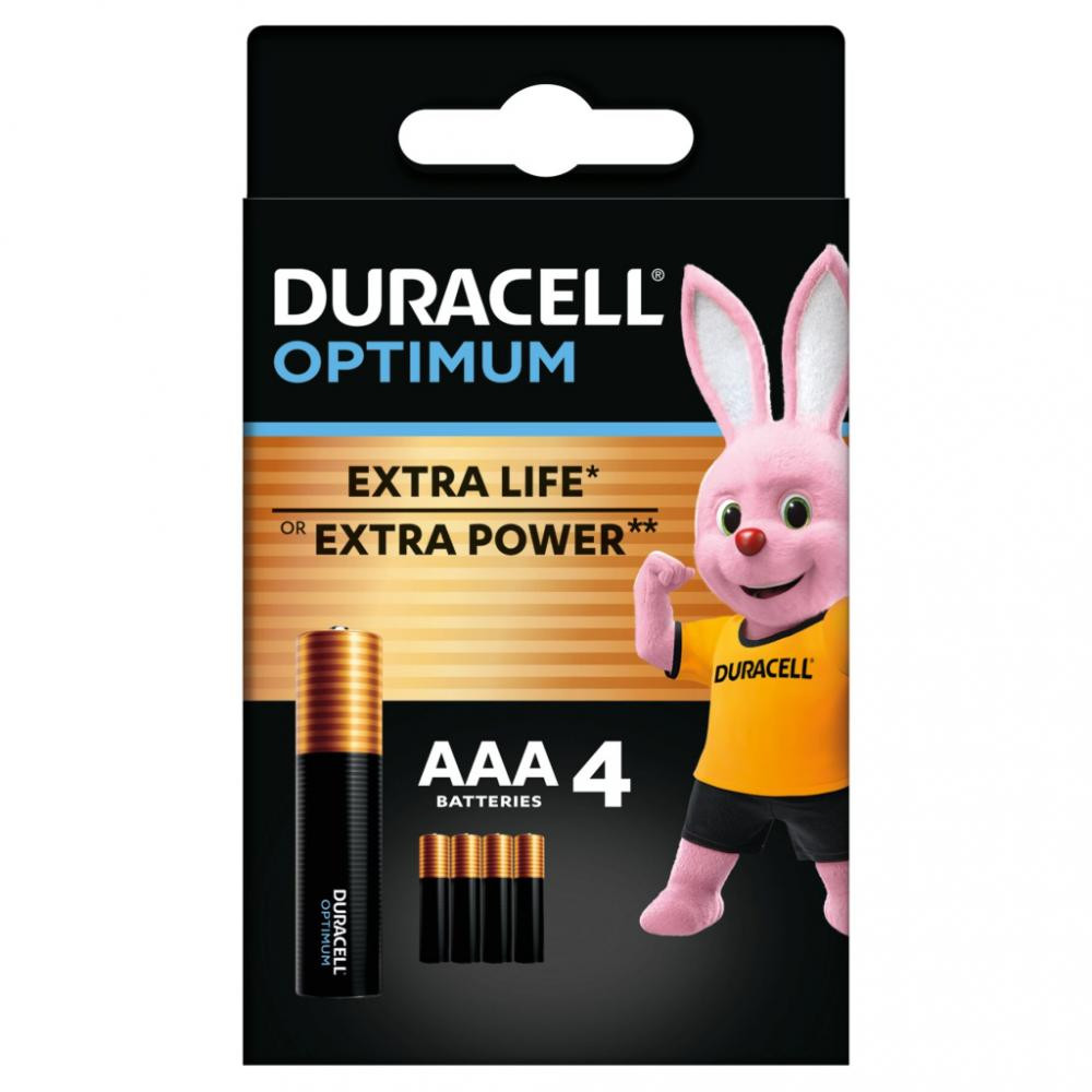 Duracell AAA bat Alkaline 4шт Optimum (5015596) - зображення 1