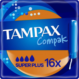 Tampax Тампони  Compak Super Plus з аплікатором 16 шт (8001841300399)