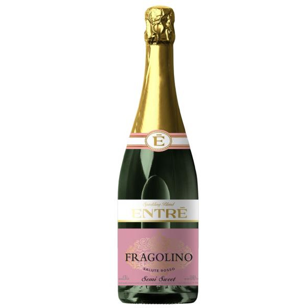 ENTRE Напій винний ігристий  Fragolino Salute Rosso рожеве напівсолодке 0.75л (4820271510055) - зображення 1