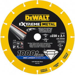 DeWALT Диск алмазный по металлу DeWALT, d = 230 мм, толщина 2.1 мм, диаметр посадочного отверстия 22.23 мм