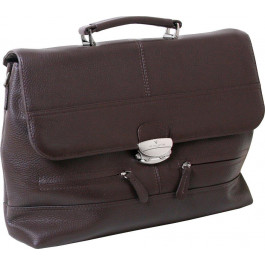 VIP Collection Діловий шкіряний чоловічий портфель коричневого кольору з клапаном на кодовому замку  (21123)