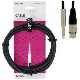 Gewa Мікрофонний кабель XLR-Jack  Pro Line XLR(f) / Mono Jack 6,3 мм (6 м)