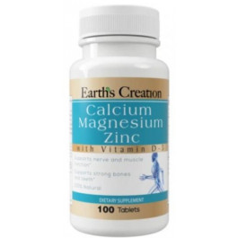 Earth's Creation Calcium, Magnesium, Zinc Кальцій, магній, цинк 100 таблеток