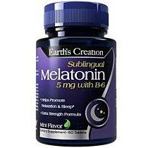 Earth's Creation Мелатонін і вітамін B6 зі смаком м'яти 60 таблеток