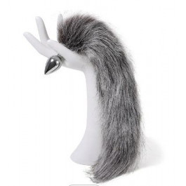 DS Fetish Anal plug faux fur fox tail light grey polyeste (272812209)