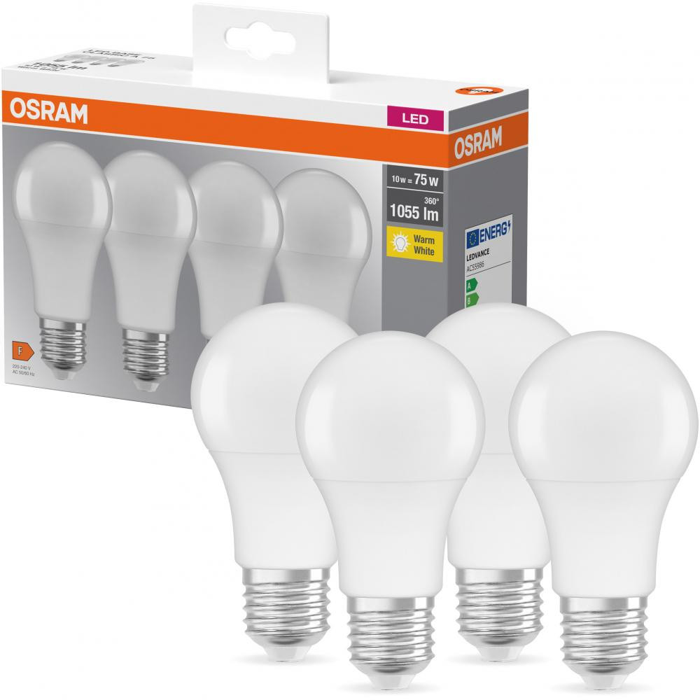 Osram LED BASE A60 11W 2700К E27 4 шт (4058075184992) - зображення 1