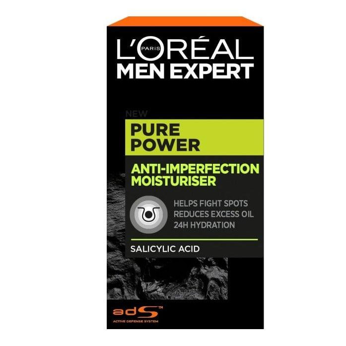 L'Oreal Paris Крем для обличчя  Men Expert Pure Power Anti-Imperfection Moisturiser Зволожуючий, 50 мл - зображення 1
