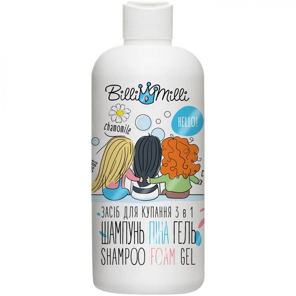 Billi Milli Засіб для купання  Shampoo Foam Gel 3 в 1 мигдаль та лікарські трави 500 мл - зображення 1