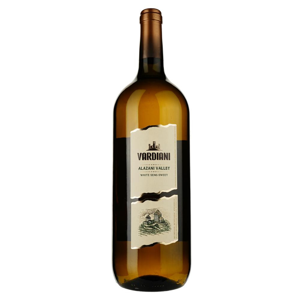 Vardiani Вино Алазанська долина белое полусладкое 1.5 л 9-13% (4820188111482) - зображення 1