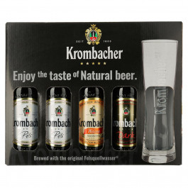 Krombacher Пиво  Weiz0,33+Dark0,33+Pils2*0,33+келих, 1 шт (4008287038033)