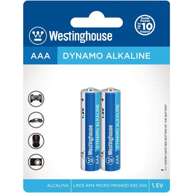 Westinghouse AAA bat Alkaline 2шт Dynamo (LR03-BP2) - зображення 1