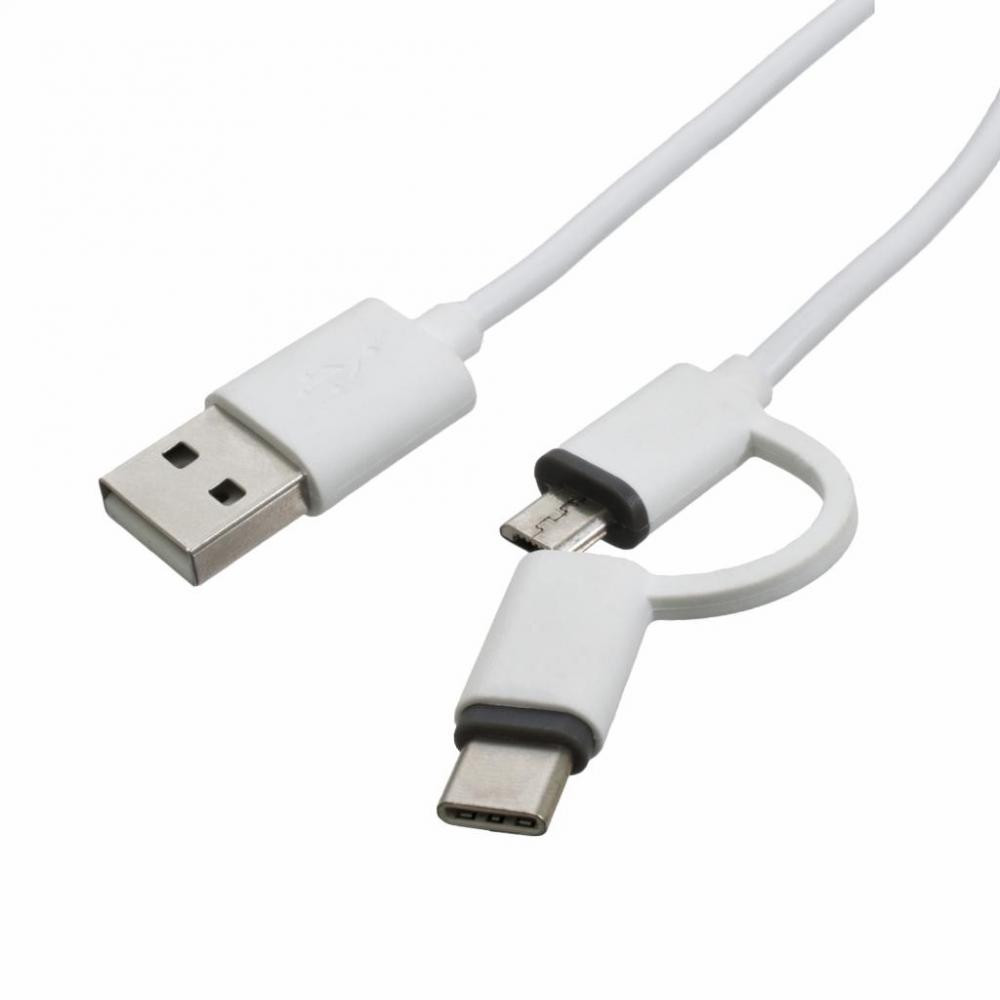 Patron USB 2.0 AM to Micro 5P + Type-C 1.0m (CAB-PN-MIC-TYPE-C-1M) - зображення 1