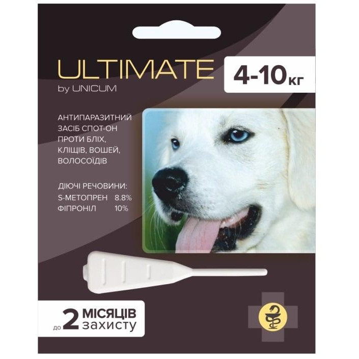 UNICUM Капли Ultimate против блох, клещей, вшей и власоедов для собак 4-10 кг (UL-044) - зображення 1