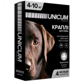 UNICUM Капли Premium от блох и клещей на холку для собак массой 4-10 кг (UN-008) (UN-007)