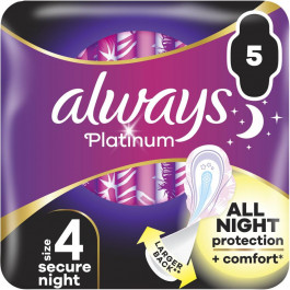 Always Гігієнічні прокладки  Platinum Secure Night (Розмір 4) 5 шт. (8001841449821)
