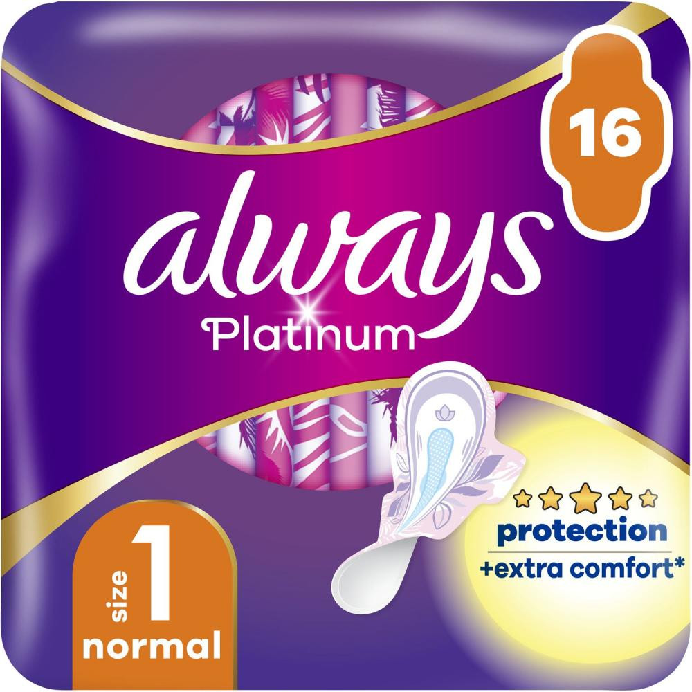 Always Гігієнічні прокладки  Platinum Normal (Розмір 1) 16 шт (8001090444912) - зображення 1