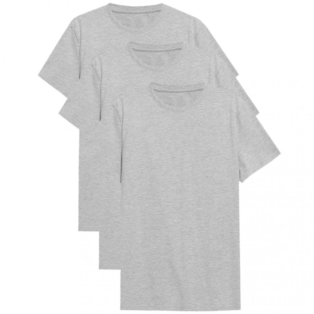 4F Футболка T-shirt  TTSHM536 Холодний Світлий Сірий Меланж - 3 шт. XXL - зображення 1