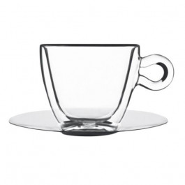 Luigi Bormioli Набор чашек с блюдцеми для кави  Termic Glass 65 мл 4 предмета (10083/01)