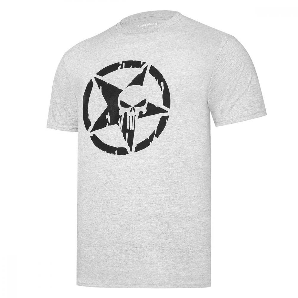 TigerWood Футболка T-Shirt  Punisher Military - Сірий L - зображення 1