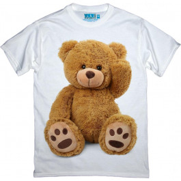   TKT Import Футболка бавовняна біла з принтом Teddy Bear  9000272