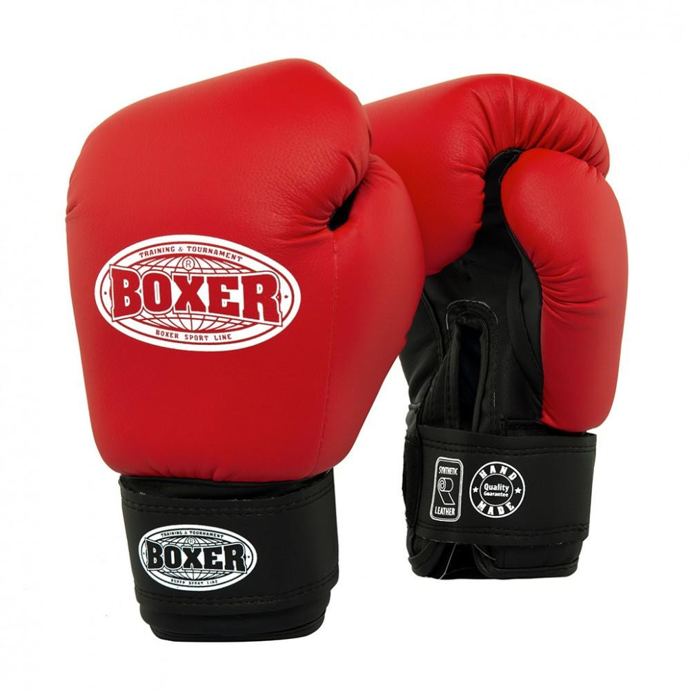 Boxer Sport Line Боксерские перчатки 12oz, кожа, красный (2023-01R) - зображення 1