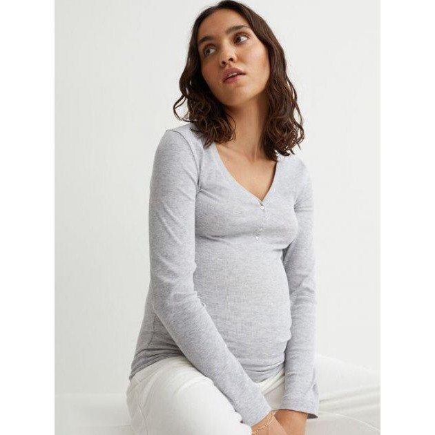 H&M Лонгслів для вагітних довгий жіночий  060983736 M Сірий (6666000267665) - зображення 1