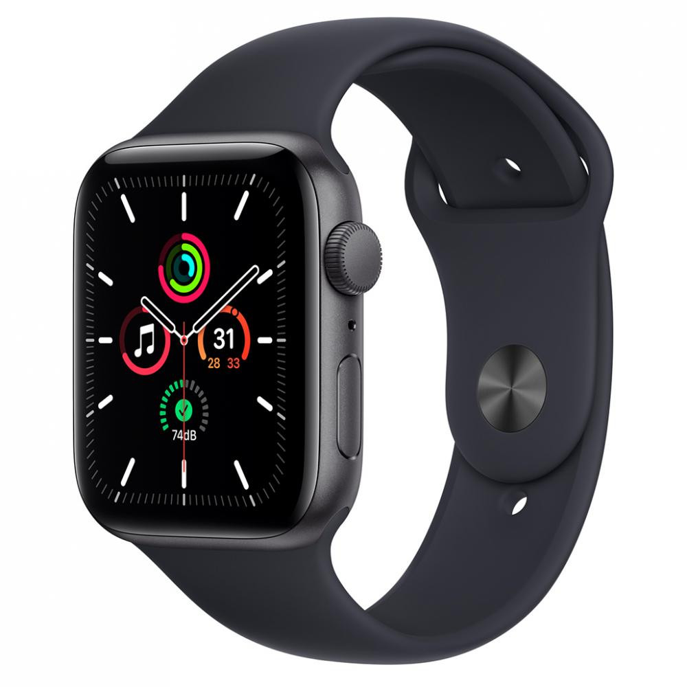 Apple Watch SE GPS + Cellular 44mm S. Gray Aluminum Case w. Midnight Sport Band (MKRR3) - зображення 1