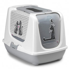 Moderna Туалет Trendy Cat Cats in Love для кошек c фильтром и совком светло-серый 57,4х44,8х42,7см C245026CL