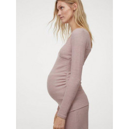 H&M Лонгслів для вагітних довгий жіночий  0911918005 XS (160/80А) Пудровий з рожевим (2000000829318)