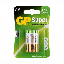 GP Batteries AA bat Alkaline 2шт Super (GP15A-2UE2)