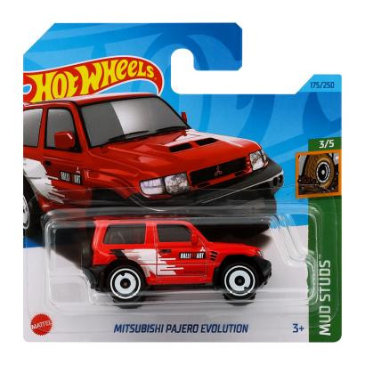 Hot Wheels Mitsubishi Pajero Evolution Mud Studs 1:64 HKG47 Red - зображення 1