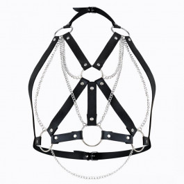 Art of Sex Портупея жіноча  - Aiden Leather harness, Чорна L-2XL (SO8397)