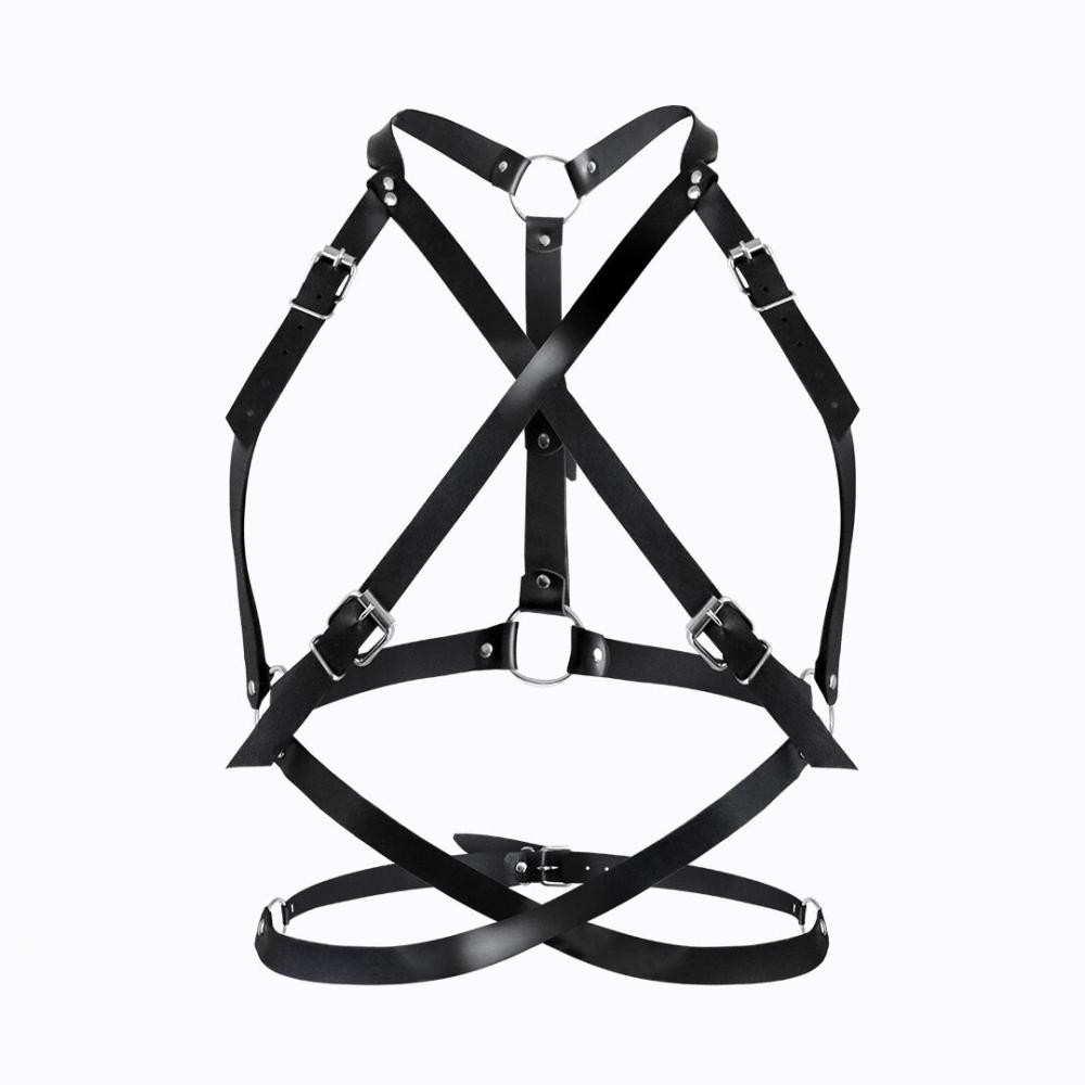 Art of Sex Портупея жіноча  - Agnessa Leather harness, Чорний XS-M (SO8398) - зображення 1